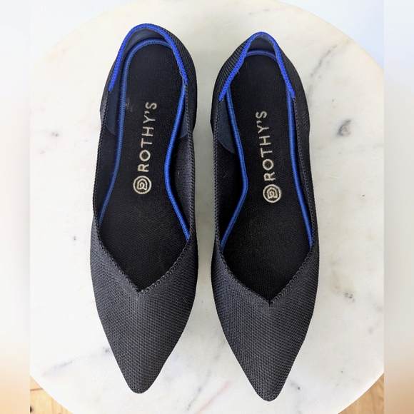 Rothy's Classic Black Pointed Toe Flats - Picture 4 of 11
